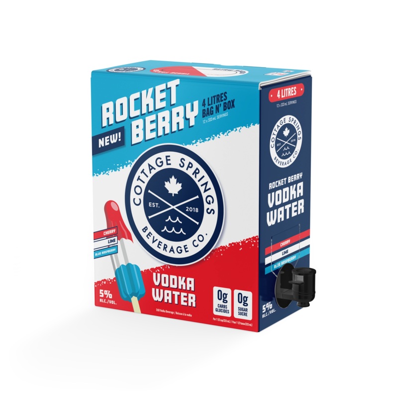 COTTAGE SPRINGS VODKA WATER ROCKET BERRY 4L @ Windermere [1056629] 4000 ml