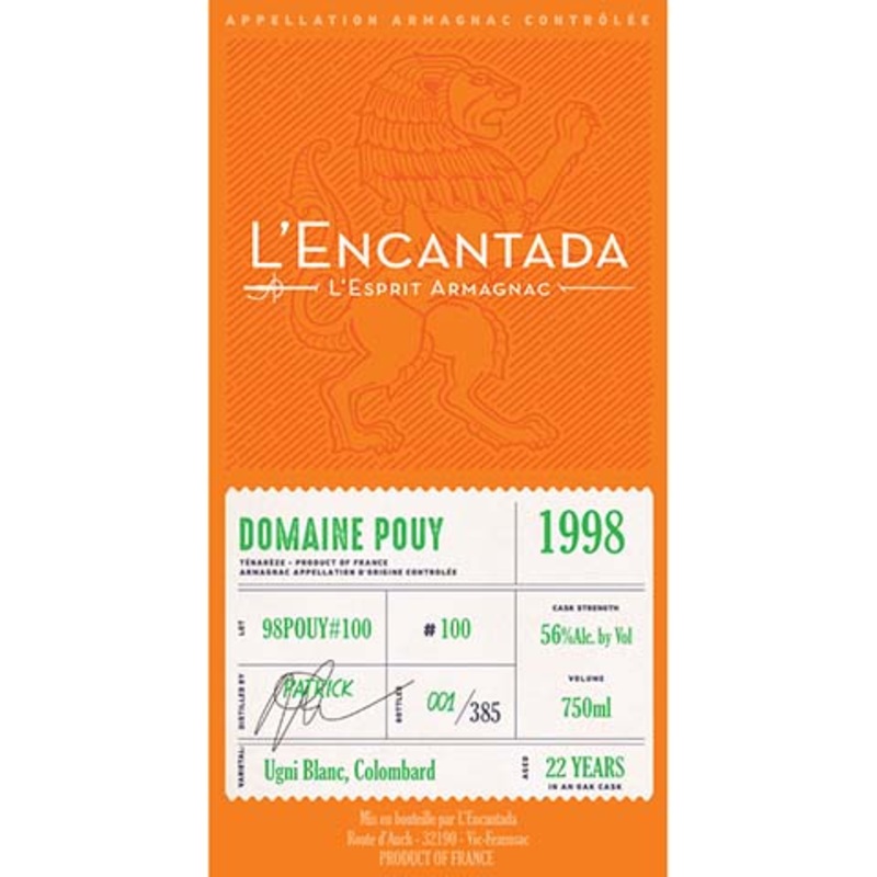 L’encantada Domaine Pou – 1998 Armagnac 750ML BTL