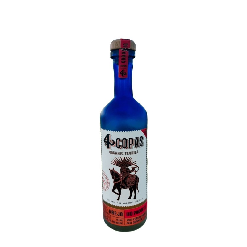 4 Copas Organic Aejo Tequila 110 Proof 750mL