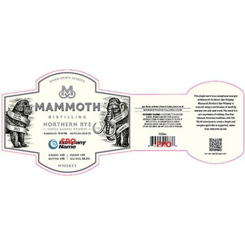 Mammoth Northern Rye Single Barrel Reserve Whiskey 750ML BTL