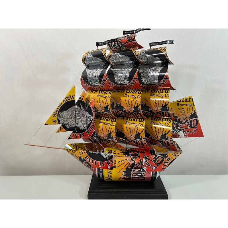 New Glarus Back 40 Bock Beer Can Ship