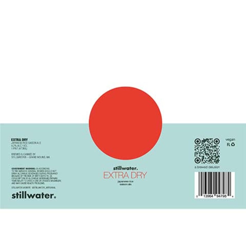 Stillwater Extra Dry Japanese Rice Saison Ale 16OZ SINGLE CAN