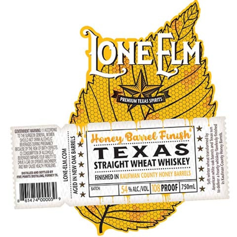 Lone Elm Honey Barrel Finish Straight Wheat Whiskey 750ML BTL