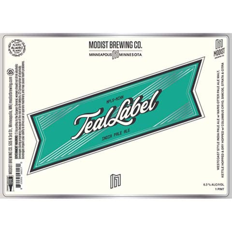 Modist Brewing Teal Label IPA 16OZ SINGLE CAN
