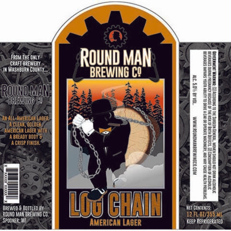 Round Man Log Chain American Lager 12OZ SINGLE BTL