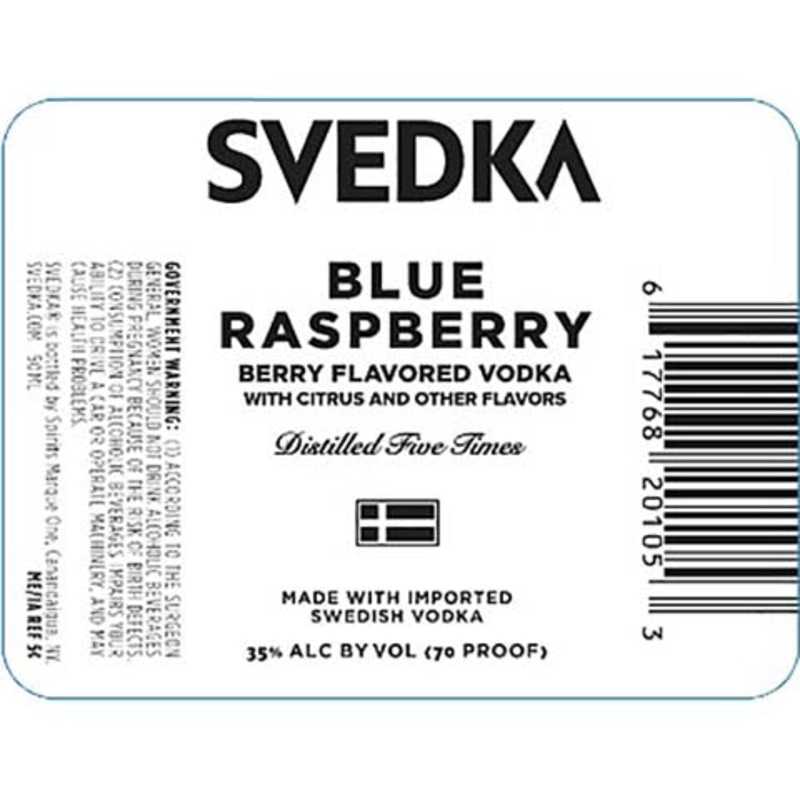 Svedka Blue Raspberry Vodka 750ML BTL