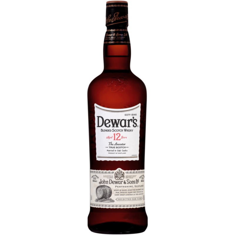 DEWAR’S BLENDED SCOTCH DOUBLE AGED IN 1ST FILL BOURBON CASKS 12 YR 80 750ML 750ML