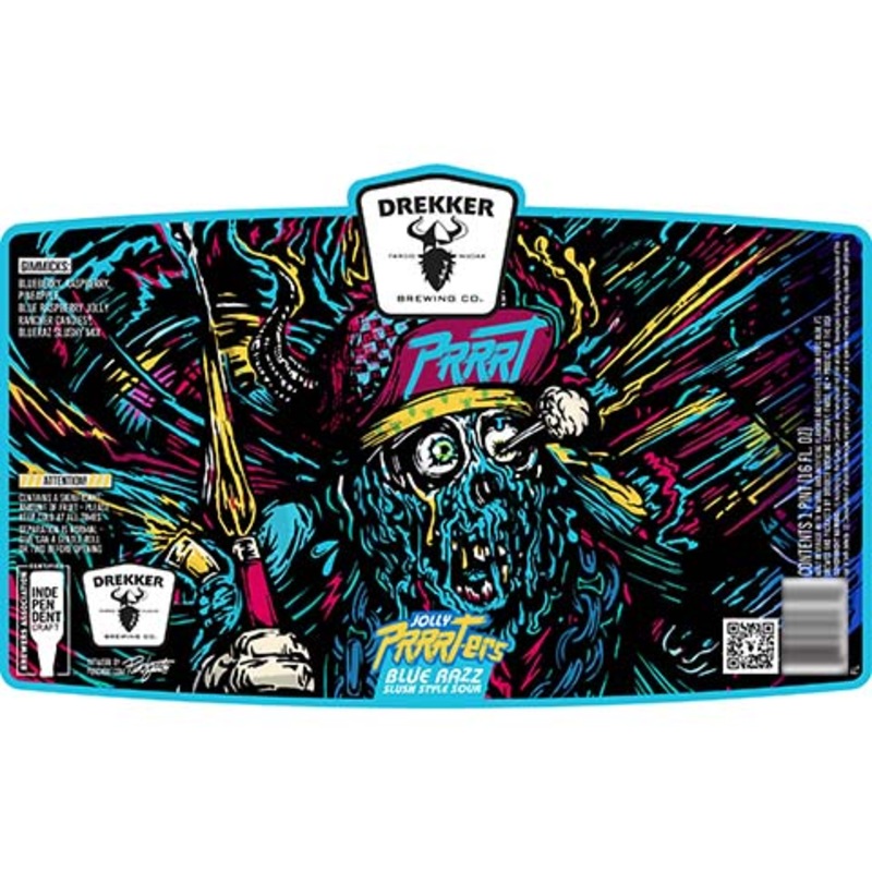 Drekker Jolly PRRRTers Blue Razz Slush Apple Sour 16OZ SINGLE CAN