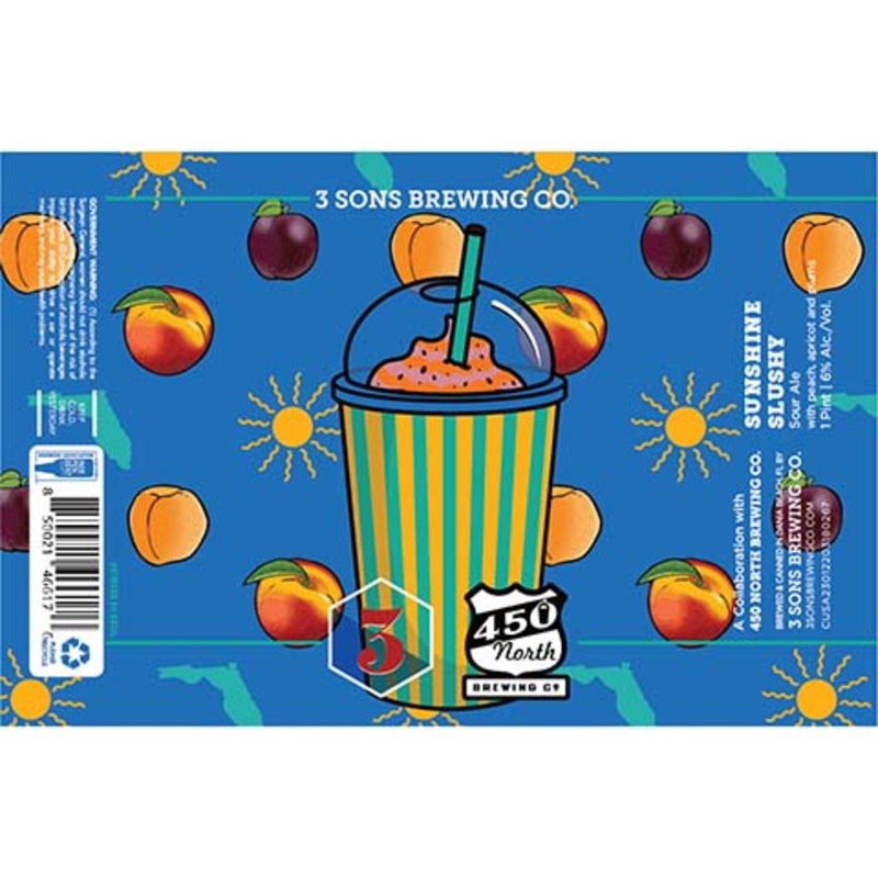 3 Sons Sunshine Slushy Sour Ale 16OZ SINGLE CAN