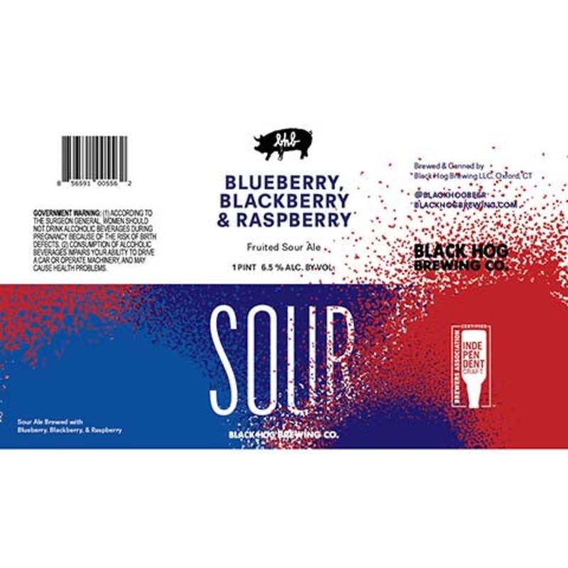 Black Hog Sour Blueberry Blackberry & Raspberry Sour Ale 16OZ SINGLE CAN