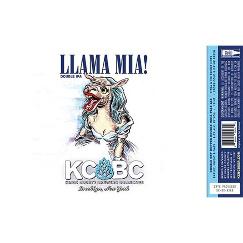 Kings County Brewers Collective Llama Mia! DIPA 16OZ SINGLE CAN