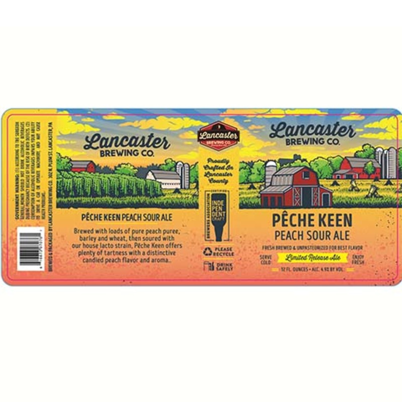Lancaster Peche Keen Peach Sour Ale 12OZ SINGLE CAN