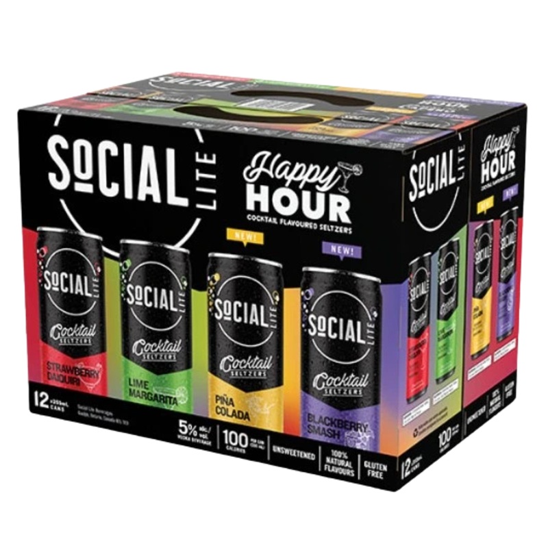 SOCIAL LITE COCKTAIL SELTZER 12 CANS