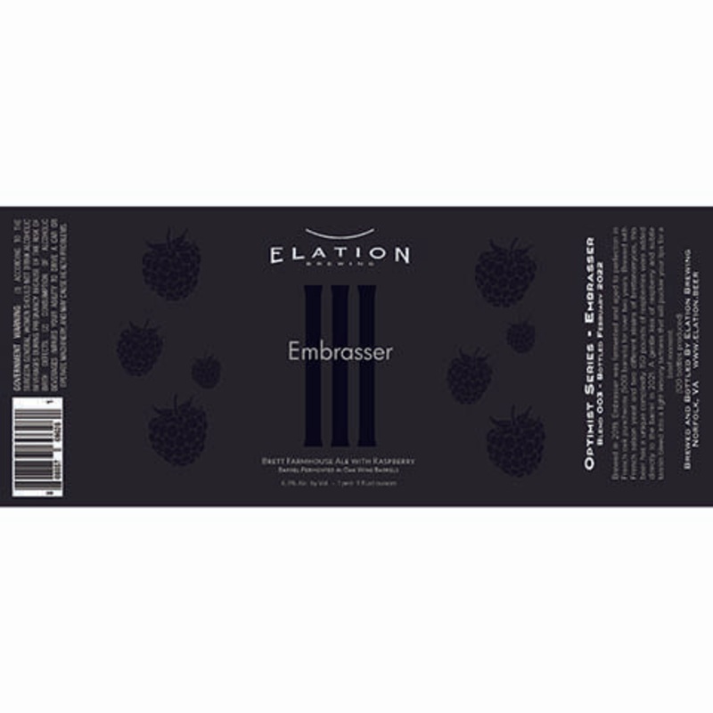 Elation Embrasser Brett Farmhouse Ale 22OZ SINGLE BTL