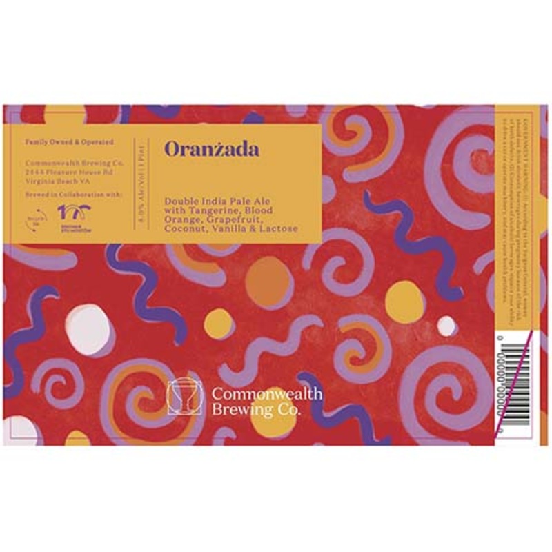 Commonwealth Oranzada DIPA 16OZ SINGLE CAN