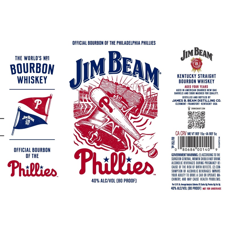 Jim Beam Philadelphia Phillies Kentucky Straight Bourbon Whiskey