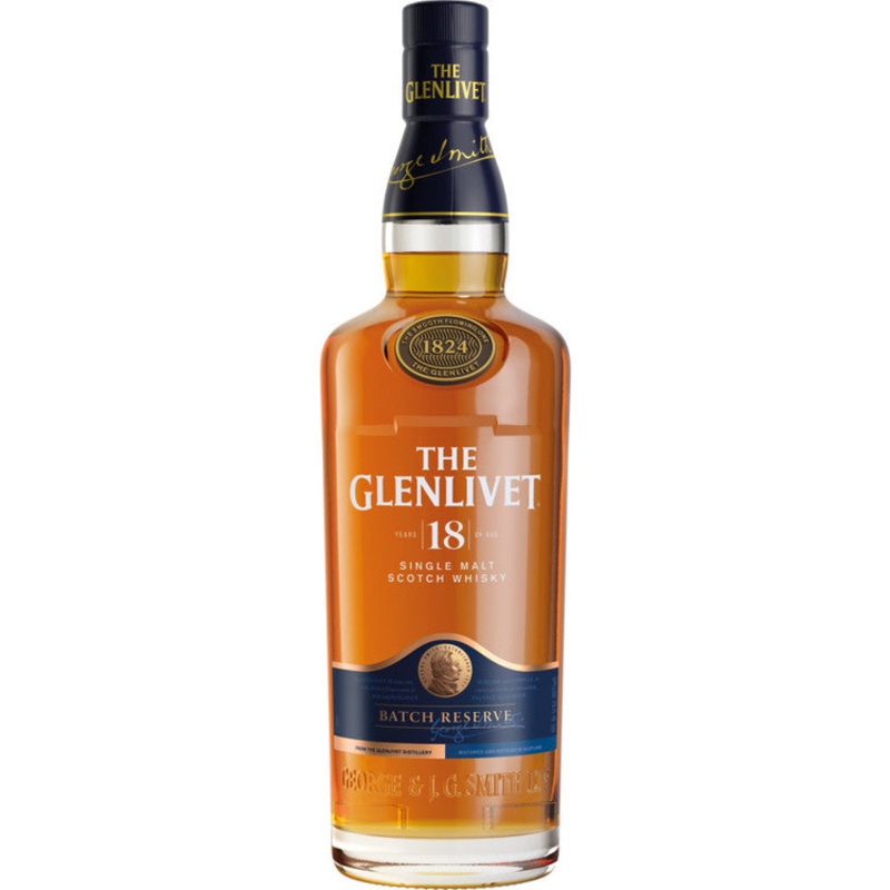 THE GLENLIVET SINGLE MALT SCOTCH BATCH RESERVE 18 YR 80 WITH CARTON 750ML 750ML