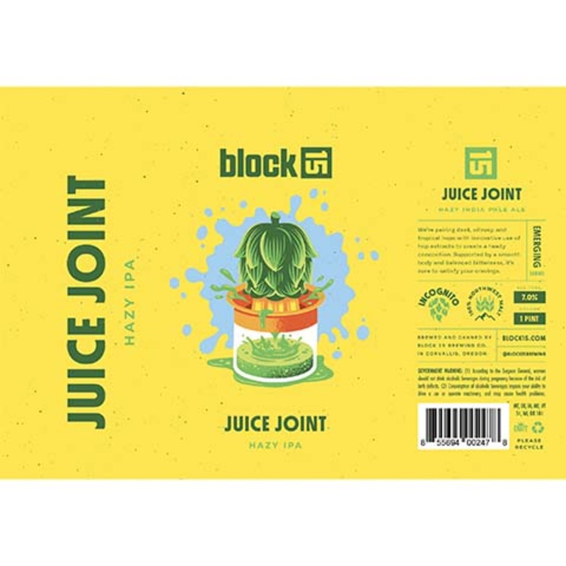 Block 15 Juice Joint Hazy IPA 16OZ SINGLE CAN