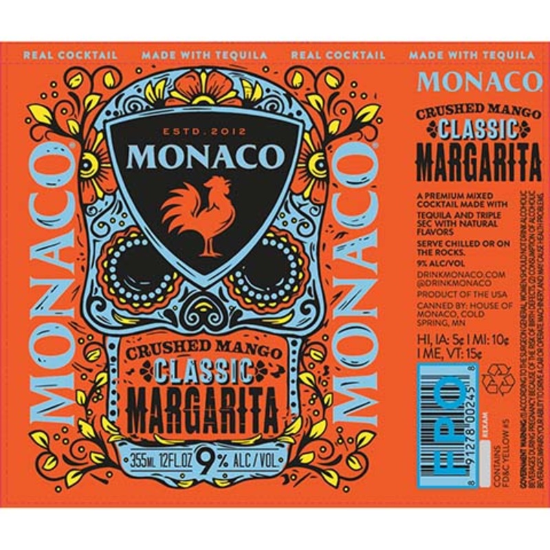 Monaco Crushed Mango Classic Margarita 12OZ SINGLE CAN