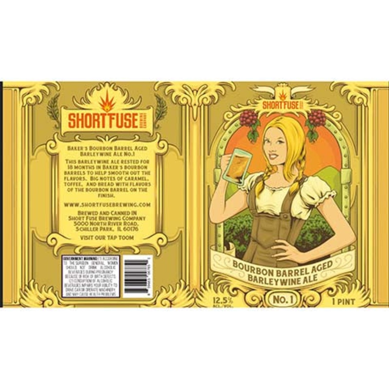 Short Fuse Bourbon Barrel Aged Barleywine Ale No. 1 16OZ SINGLE CAN