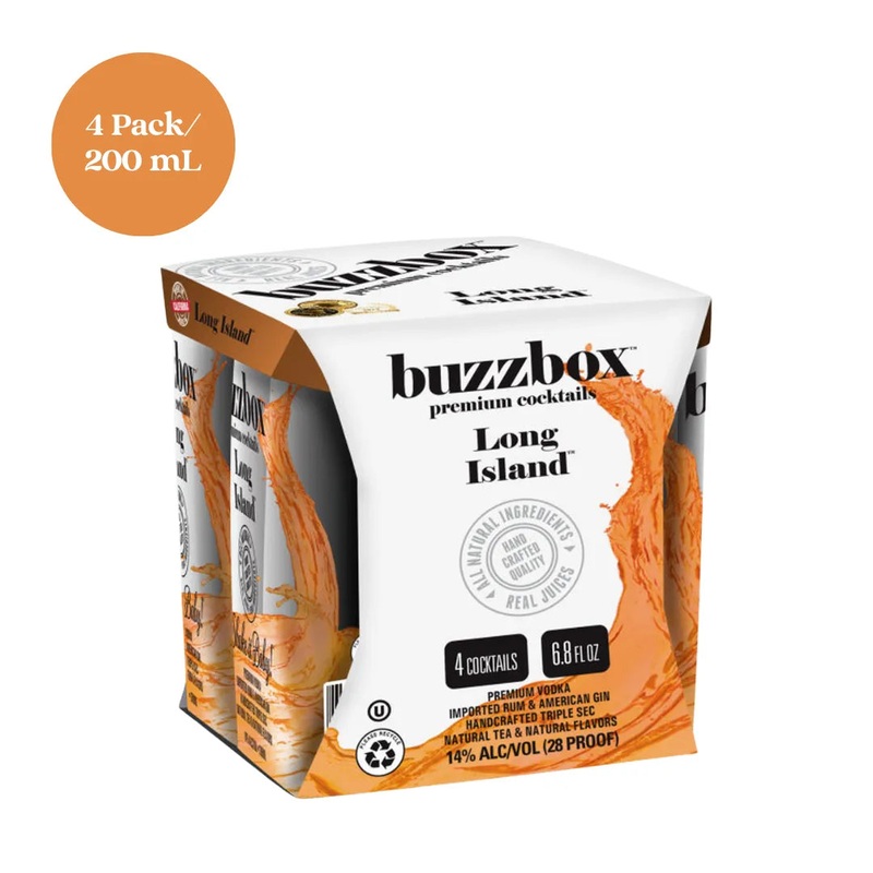 Buzzbox Long Island RTD Cocktail 4pk 200mL Mini Cans