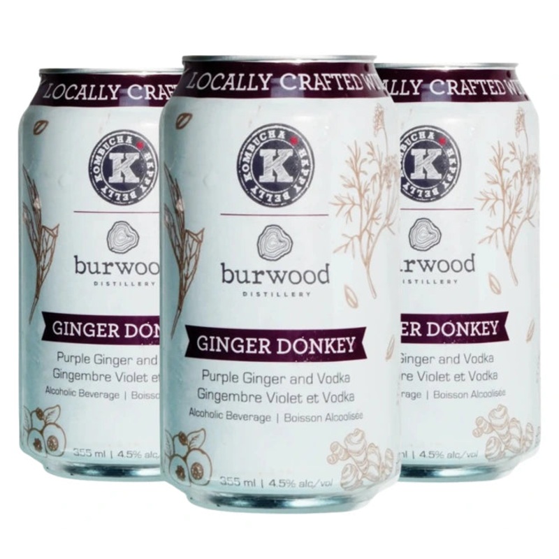 BURWOOD GINGER DONKEY KOMBUCHA 355ML 4PK CAN @ St. Albert [1013421] 1420 ml