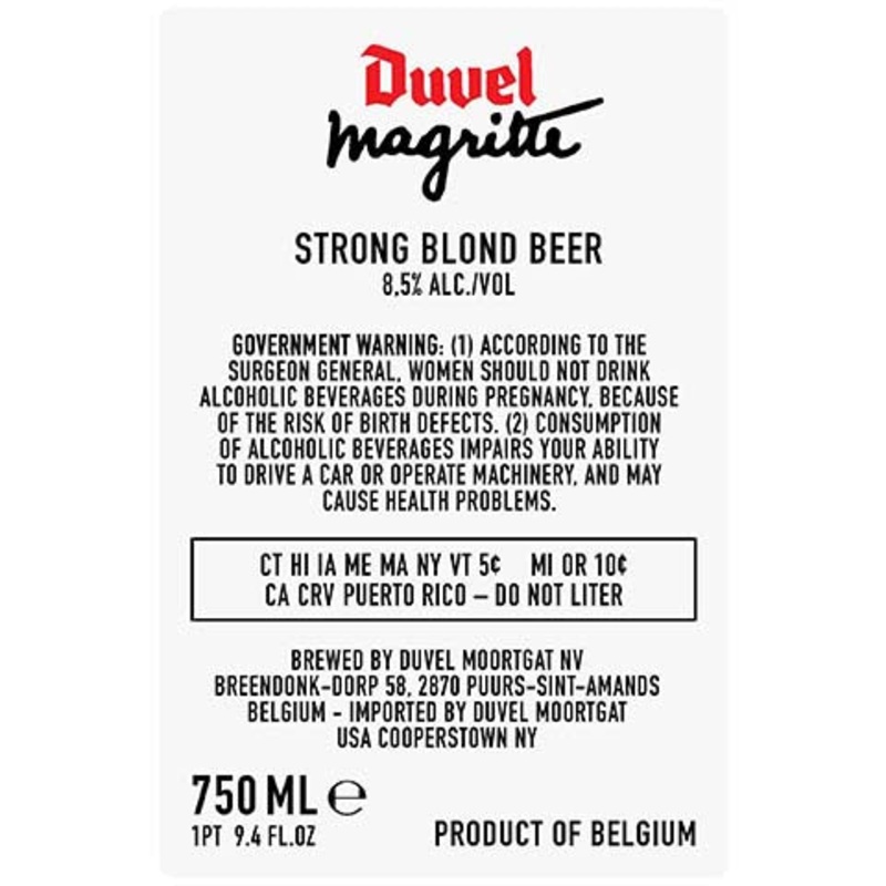 Duvel Magritte Strong Blonde Beer 750ML BTL