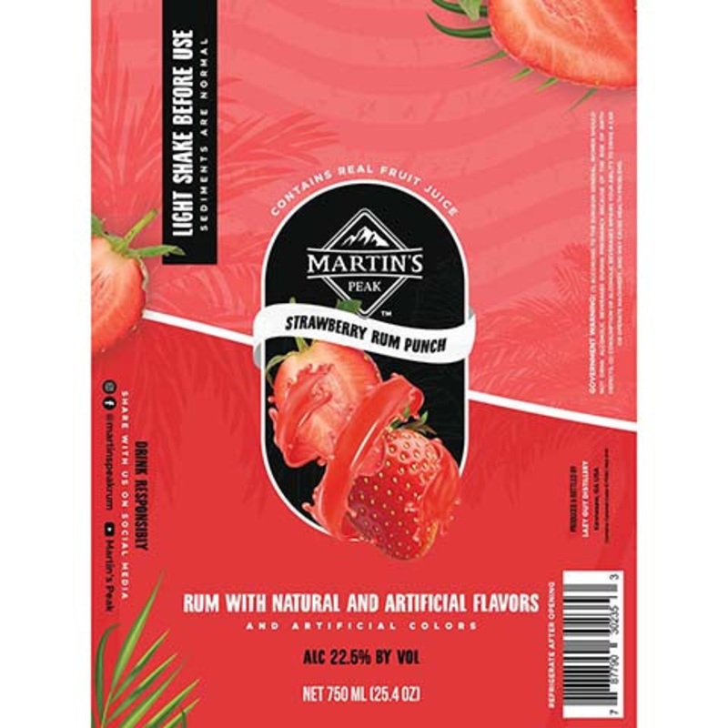 Martin’s Peak Strawberry Rum Punch 750ML BTL