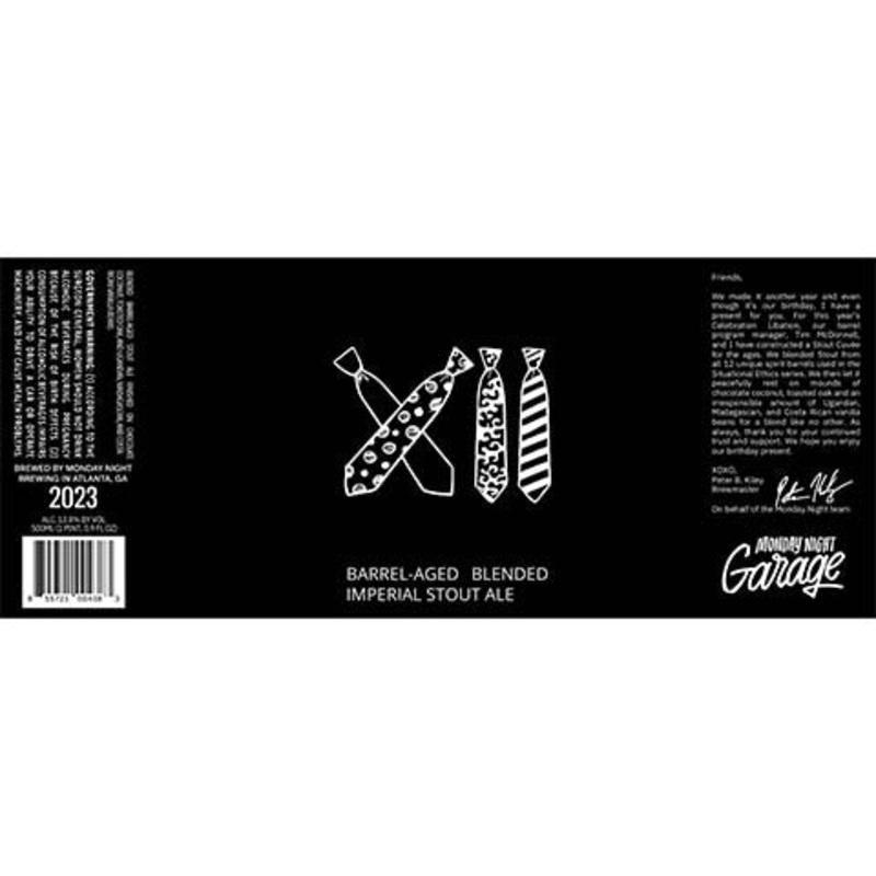 Monday Night Tie XII Imperial Stout 500ML SINGLE BTL