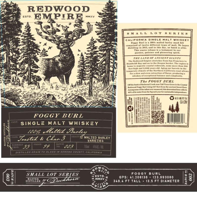Redwood Empire Foggy Burl Toasted & Char 3 – Small Lot Series