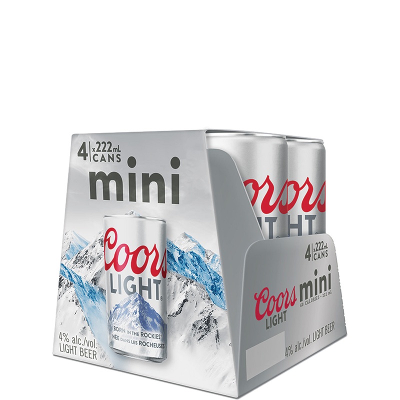COORS LIGHT MINI CAN 4 PACK 222ML