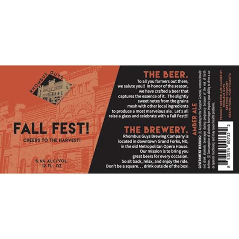 Rhombus Guys Fall Fest! Amber Ale 12OZ SINGLE CAN