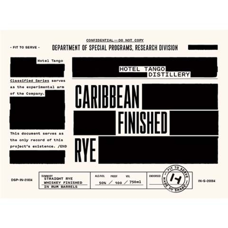 Hotel Tango Caribbean Finished Rye Whiskey 750ML BTL