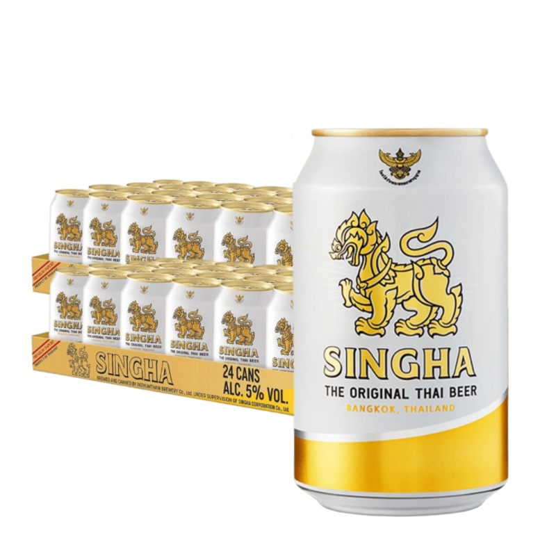 Singha Lager Beer 330ml Can x 48 (2 Cases)