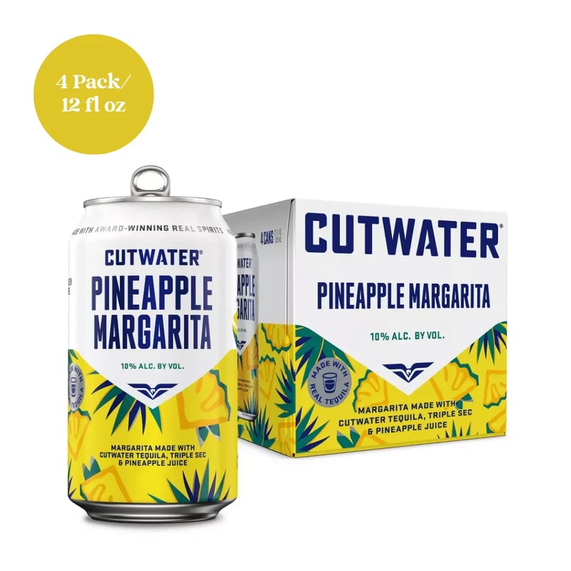Cutwater Pineapple Margarita Ready-to-Drink 4pk 12oz Canned Cocktails