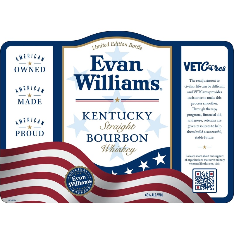 Evan Williams Kentucky Straight Bourbon Whiskey Limited Edition Veterans Bottle