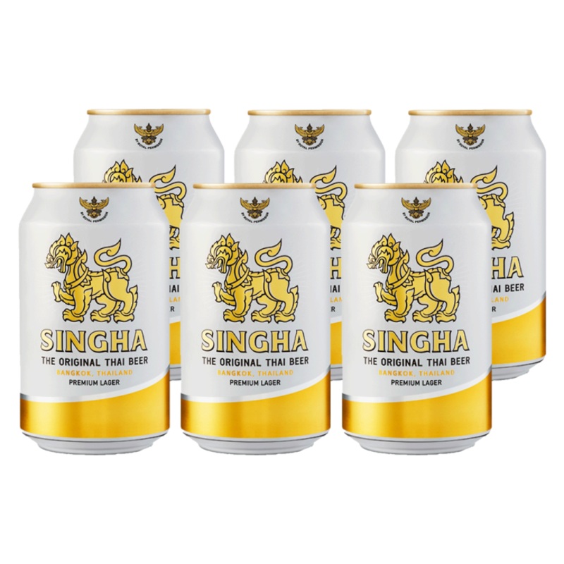 Singha Lager Beer 330ml Can x 6