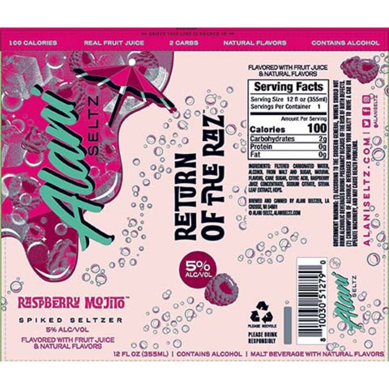 Alani Seltz Raspberry Mojito Spiked Seltzer 12OZ SINGLE CAN