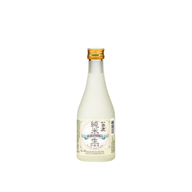Hakushika Fresh and Light Junmai Namachozo Sake 300mL