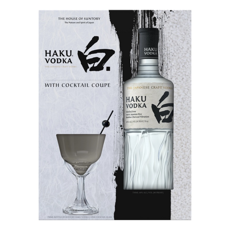 SUNTORY VODKA HAKU 80 W/ COCKTAIL COUPE 750ML 750ML