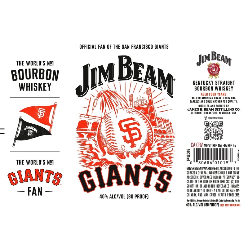 Jim Beam San Francisco Giants Kentucky Straight Bourbon Whiskey