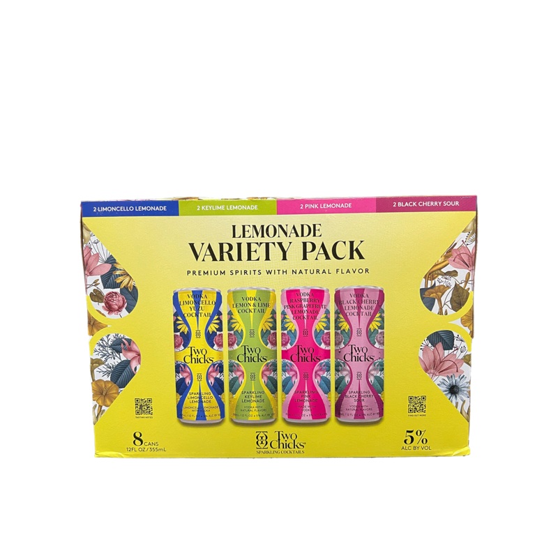 Two Chicks Lemonade Variety 8 Pack Cans