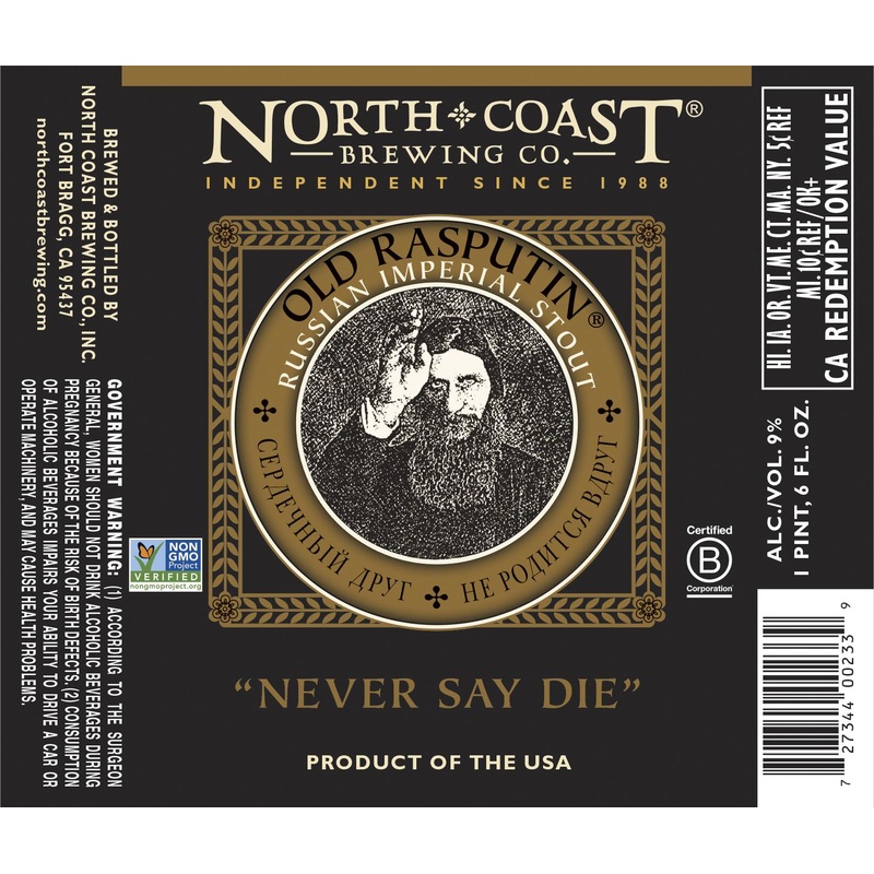 NORTH COAST OLD RASPUTIN IMPERIAL STOUT 6/4PK 12 oz (24)