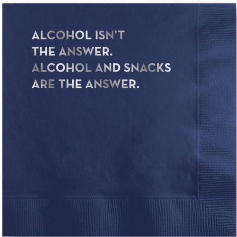 Cocktail Napkins: Alcohol & Snacks Are The Answer