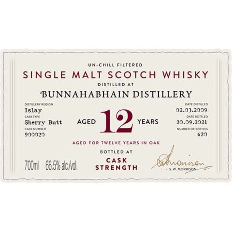 A.D. Rattray Bunnahabhain Distillery Aged 12 Years Single Malt Scotch Whisky 700ML BTL
