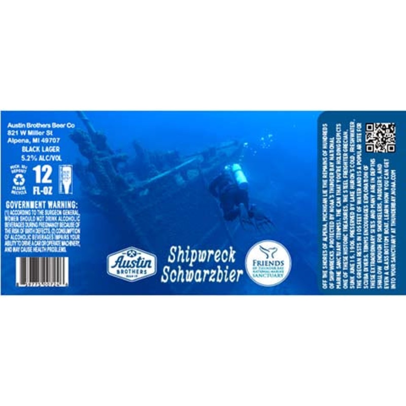 Austin Brothers Shipwreck Schwarzbier 12OZ SINGLE CAN