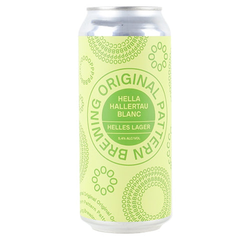 Original Pattern Hella Hallertau Blanc Helles Lager 16OZ SINGLE CAN