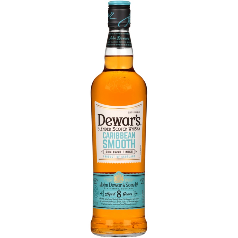 DEWAR’S BLENDED SCOTCH CARIBBEAN SMOOTH RUM CASK FINISH 8 YR 80 750ML 750ML
