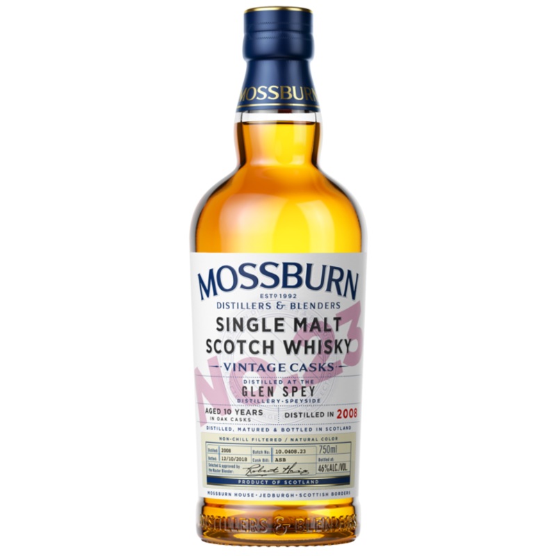 MOSSBURN SINGLE MALT SCOTCH GLEN SPEY DISTILLERY VINTAGE CASKS NO. 23 10 YR 92 750ML 750ML