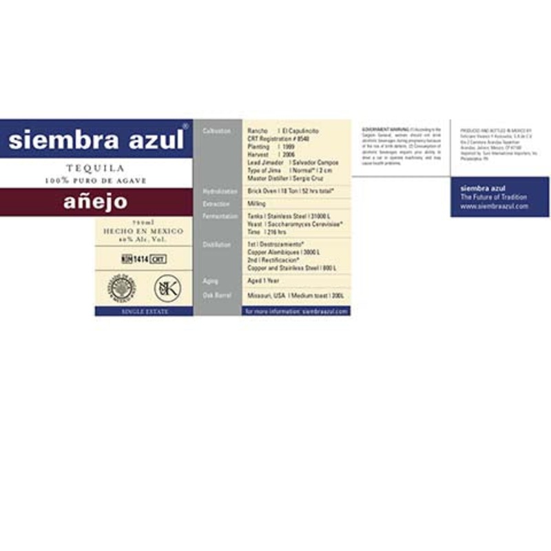 Siembra Azul Tequila Anejo 750ML BTL
